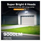 LUTEC 80W 9000LM LED Security Light with Motion Sensor, 4-Head Floods, IP65, 5000K