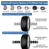 Cubesprings 13x6.50-6 Mower Tires, Flat-Free Front, 3/4, 5/8, 1/2 Bearings, White Rim, 2Pack