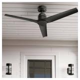 Hunter 52 in Noble Bronze Indoor/Outdoor Ceiling Fan with Remote, No Light (Renewed)