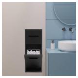 Bathroom Trash Can 11L Tilt-Out Cabinet, 2-Tier Hidden Garbage Bin, Wall-Mounted Stainless
