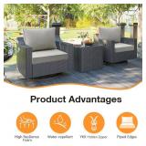 $170 Unimatta Sunbrella Outdoor Patio Chair Cushions Set, 24" x 24", Set of 2, Water-Repellent, Fade Resistant, Deep Seat Cushion for Backyard, Couch, Sofa and Patio Furniture, Specrtum Pebble