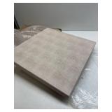 Large Ottoman Tray for Coffee Table,Square Shagreen Leather Decorative Tray with Gold Handles for Living Room Decor