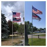Panta 20FT Telescoping Flag Pole Kit, Extra Thick Heavy Duty 14 Gauge Telescopic Flagpole Fly 2 Flags, Outdoor Aluminum Inground Flag Poles with 3x5 American Flag for Residential, Yard or Commercial