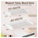 Wall Mounted Clothes Drying Rack Folding Indoor, Foldable Laundry Drying Rack Collapsible,Invisible, Space Saving, Retractable Towel Drying Rack, with Wall Template(6 Drying Rods, White 40")