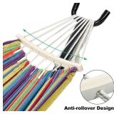 GAFETE Double Hammock with Stand for Outside, Upgraded Spreader Bar, Heavy Duty Space Saving Steel Stand 2 Person, Side Pockets, Easy Assembly, 600lbs Weight Capacity, Indoor & Outdoor (Classic Red)