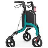 $150 HOMLAND 3 Wheel Walkers for Seniors, Foldable Wheeled Rollator with Cane Hold and Cup Hold, Lightweight Three Wheel Rolling Walker Height Adjustable for Seniors