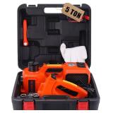 $122 ROGTZ Electric Hydraulic Car Jack Kit with Impact Wrench and Tire Inflator Pump, 5 Ton 12V Hydraulic Jack for SUV Sedans Tire Change with LED Light