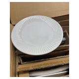 $135 Stoneware Dinnerware Set for 8 People HYGGE 24-Piece - Elegant Scandi Design - Premium Dish Set - Bowl and Plate Set - Tableware for 8 People in a Ribbed Design - Pure Living in White