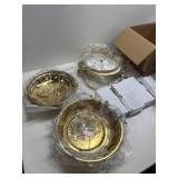 $190 Chafing Dishes for Buffet 4 Pack, 6QT Food Warmers for Parties Buffet, Christmas Gatherings Elegant All-Gold Colors Stainless Steel Round Chafing Dish Buffet Set,Buffet Servers and Warmers