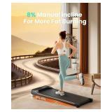 $120 Abonow Walking Pad, Under Desk Treadmill with Incline for Home Office 2.5HP Portable Walking Treadmill with 265 Lbs Weight Capacity Walking Machine, Remote Control, LED Display
