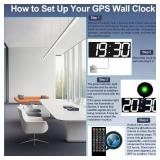 CHKOSDA Digital Clock with Large Display 18.7 Inch, GPS Auto-Sync Time, Wall-Mounted with Remote Control, Ideal for Classroom Use