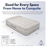 $140 King Koil Luxury Queen Size Air Mattress with High-Speed Built-in Pump, Blow Up Bed Top Side Flocking, Puncture Resistant, Double High Inflatable Airbed Guests or Travel 1-Year Warranty
