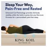$140 King Koil Luxury Queen Size Air Mattress with High-Speed Built-in Pump, Blow Up Bed Top Side Flocking, Puncture Resistant, Double High Inflatable Airbed Guests or Travel 1-Year Warranty