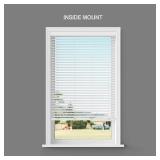 Lumino - 2" Cordless Flat Slat Faux Wood Window Blinds for Home - 24" W x 36" L - White, Faux Wood Blinds for Indoor Windows, Venetian Room Darkening Blinds