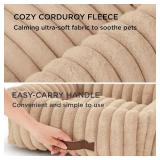 Bedsure ComfyFleece  Washable Dog Bed for Medium Dogs - Cute Furry Puppy Beds, Rectangle Orthopedic Corduroy Fleece Pet Beds with Removable Zipper Cover, 30x24x8inches, Sandy Beige