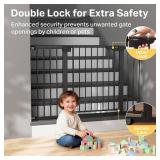 Cumbor 29.7 51.5" Extra Wide Baby Gate for Stairs, Pressure-Mounted Dog Gates for Doorways & Hallways, Auto-Close Walk-Through, No-Trip Design, Child Proof Safety, Dog/Pet Gate for Indoor Use, Black