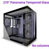 MUSETEX Y6 PC Case, Pre-Installed 4 Non-LED Fans, ATX Mid Tower Case, Computer Case with Type-C, 270  Full View Tempered Glass, Black
