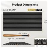 TONOR Wood Slatwall Panels, 2 Pack 47.2" x 23.6"/ 120 x60cm(15.5ft ) Acoustic Wall Panels, Wood Slat Acoustic Panels for Noise Cancelling and Wall D cor Living Room, Bedroom, Home Decor, Office, Black