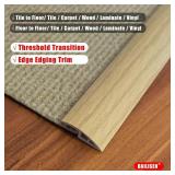 Floor Transition Strip Self Adhesive Carpet Wood Tile Vinyl Flooring Laminate Transition Cover Edge Trim Doorway Threshold for Uneven Floors Heights Within 5 mm (35in L   3 Pack)