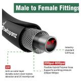 Beitopamz Garden Hose 25 ft x 5/8 in Heavy Duty Water Hose, Flexible and Durable, Lightweight Rubber Hybrid Hose, Leak-Free Connections, Male to Female 3/4