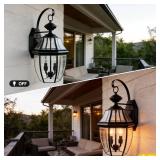 $130 Outdoor Wall Lights, 20inch Large Exterior Lighting Fixtures, 2 Light Waterproof Wall Sconce with Glass Shades, Aluminium Outside Lanterns for Porch Farmhouse Patio Doorway Yard (E12 Base Max 60W