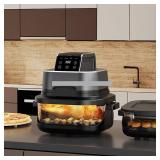 $133 1500W Home Air Fryer Oven Custom 4-in-1 Smart Glass Oil-Free Modern Style 4L For Household Use Electric High Quality Plastic(Black,CN)