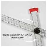 Kapro - 317 Adjustable Drywall T-Square Tool - Aluminum - for Layout and Marking - Features Sliding Head and Dual Directional Printed Scale - 48 Inch