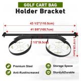 Universal Golf Cart Bag Holder Bracket Fit for Yamaha, EZGO and Club Car Rear Seat Kits, Golf Cart Rack Designed for 1-Inch Square Tube with Nylon Strap Attachment for Securing Golf Bag