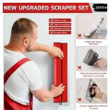 DEKEones Drywall Skimming Blade Set with Portable Case, Stainless Steel 6", 10",16", 24"&32" Skimming Blades with 28"-62" Extension Handle, Drywall Finishing Tools for Plasterboard and Wallboard