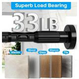 Tension Curtain Rod 40-126.5IN(3.33-10.54Ft) One-Click Fast Extension Rod Easy to Install Black Long Outdoor Curtain Rods No Drilling Never Rust for Window or Shower Patio Diameter 1.26 Inches