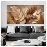 Canvas Wall Art Decor Wall Art Pictures for Living Room Large Botanical Wall Art paintings Artwork for Wall Decor Brown Modern Wall Art Decor Artwork for walls Bedroom Office Wall Decor 24" X 48"