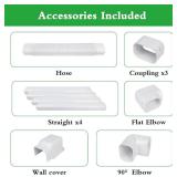 5" 17Ft PVC Decorative Line Set Cover Kit for Ductless Mini Split Air Conditioners 17FT Line Set Cover for Heat Pump System and Central AC(Total Length 17Ft), White