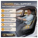Allaboutsla Memory Foam Car Seat Cushion with Lumbar Support, L-Shaped Ergonomic Design for Long Driving, Pressure-Relief Comfort for Car, SUV, Semi Truck & Office Chair