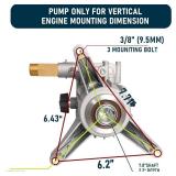 Hourleey 7/8" Shaft Vertical Pressure Washer Pump, 3400PSI 2.5GPM, Replacement Pump for Power Washer Kit, Compatible with Honda, Simpson, RYOBI, Briggs & Stratton, Subaru, Craftsman