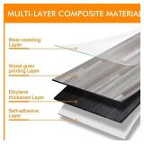 12-Pack 18 Sq. Ft Peel and Stick Floor Tiles,Vinyl Plank Flooring Wood Look,Self-Adhesive Waterproof for Bedroom, Kitchen, Living Room Home Decor