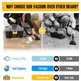 20V Cordless Vacuum Cleaner-Wet/Dry Shop Vac,2.6 Gallon Capacity,Compatible with DeWALT Batteries (Bare Tool - No Battery & No Charger),Ideal for Cleaning Car,Home Spaces,and Workshops RCSV-20