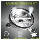 Hourleey 14" Pressure Washer Surface Cleaner, Stainless Steel Surface Cleaner with 4 Wheels for Concrete, Patio, Sidewalk, Deck, Pathway 1/4" Quick Connector, 2 Extension Wand, 4000 PSI