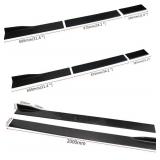 Universal Car Side Skirt Upgrade Three-Section 78.7" Car Rocker Panels Side Skirt Body Kit Extended Split Lip,2pcs,Black