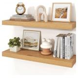 Floating Shelves for Wall, 9.3" Deep Wall Mounted Wood Shelves for Bathroom, Bedroom, Living Room, Kitchen, Hanging Shelf for Books/Storage/Room Decor (Oak, 30")