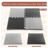 Breling 16 Pcs 0.79 in Thick Gym Flooring Mats, 12 x 12 Inch Interlocking Foam Puzzle Floor Tiles for Home Gym, Extra Thick High-Density EVA Squares Flooring Mats for Yoga Play Workout Garage Kitchen