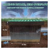 $126 25.6"x17.7"x15.7" FRP Catch Basin with Composite Grate and Debris Basket, Heavy Duty Yard Drainage Box for French Drain & Downspout, Large Surface Water Collection Box