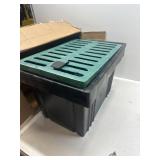 $126 25.6"x17.7"x15.7" FRP Catch Basin with Composite Grate and Debris Basket, Heavy Duty Yard Drainage Box for French Drain & Downspout, Large Surface Water Collection Box