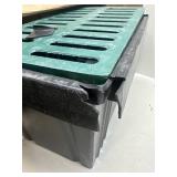 $126 25.6"x17.7"x15.7" FRP Catch Basin with Composite Grate and Debris Basket, Heavy Duty Yard Drainage Box for French Drain & Downspout, Large Surface Water Collection Box