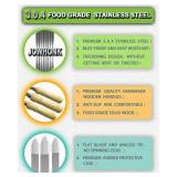 21.5 inch Long Flat Skewers for Kabobs (12 PCS),0.4" Wide 304 Stainless Steel Barbecue Kebab Skewers for Grilling with Wood Handle,Durable for BBQ Metal Kabob Skewer Sticks for Outdoor
