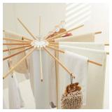 JOOM Tripod Clothes Drying Rack, Garment Rack Portable and Foldable Space Saving Laundry Drying Rack - Drying Rack Clothing Floor Folding Balcony Bedroom Household Wooden