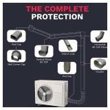 DuctlessAire Mini Split Line Set Cover Kit - Paintable Lineset Cover - Line Set Covers for Ductless Air Conditioner, Mini Split AC/Heating System, HVAC, Central AC Unit, Heat Pump (Gray, 3" x 7.5 ft)