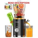 Juicer Machines, Cold Press Juicer with 5.8" Wide Feed Chute, 300W Slow Masticating Juicer for Whole Fruits & Vegetables, High Juice Yield, Easy to Clean, BPA Free Juice Extractor Machine