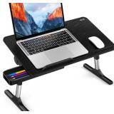Besign LT05 Adjustable Laptop Table, Lap Desk, Portable Standing Bed Desk, Foldable Sofa Breakfast Tray, Notebook Computer Stand for Reading and Writing, Medium Size, Black