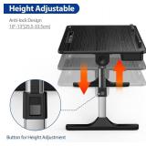 Besign LT05 Adjustable Laptop Table, Lap Desk, Portable Standing Bed Desk, Foldable Sofa Breakfast Tray, Notebook Computer Stand for Reading and Writing, Medium Size, Black