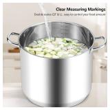 Homikit Stainless Steel Stock Pot, 24 Quart Large Stockpot Soup Pot with Lid, Tri-ply Bottom Cookware for Induction Gas Various Stovetops, Seafood Sauce Canning Cooking Pot for Large Group and Events